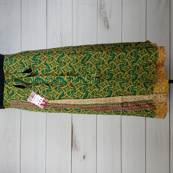 Darn Good Yarn Dresses & Skirts - Darn Good Yarn Sari Silk Wrap Skirt Ankle Goddess